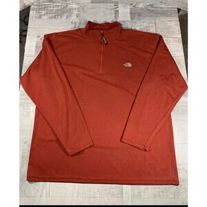 The North Face Mens Sweater XXL Black Waffle Quarter Zip Pullover Sweatshirt Vtg